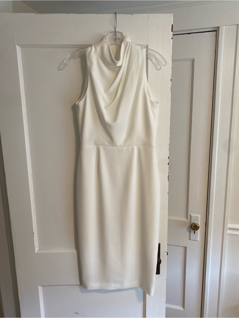 JAYGODFREY Cream Sleeveless Draped-Neck Midi Dress